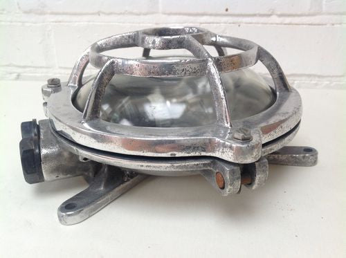 Original Metal Aluminium Wall Light with glass dome